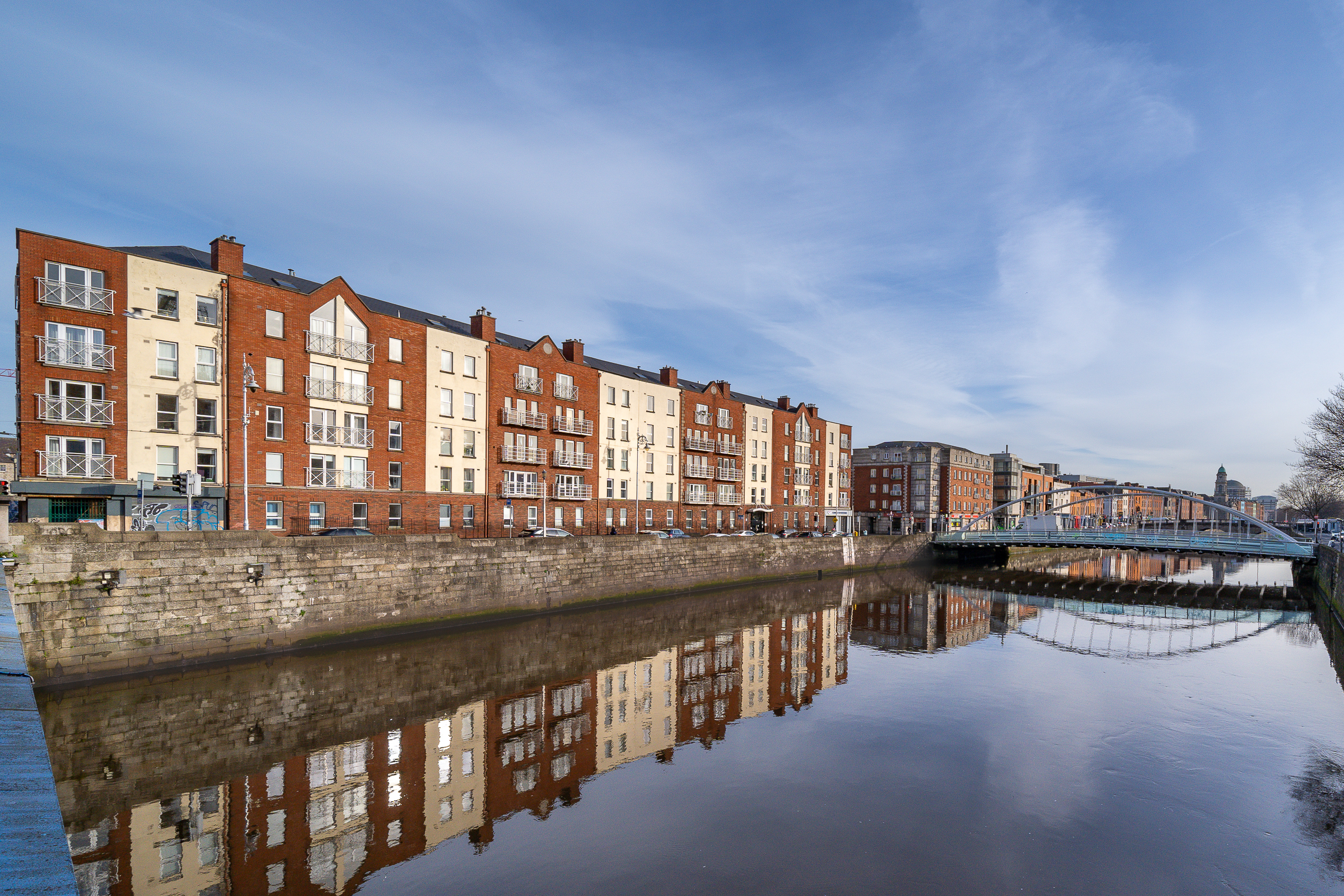 Apartments along River Liffey in Dublin City Centre, 4 Courts in the Far End